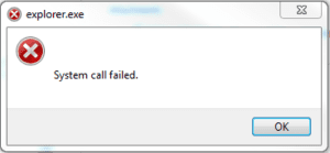 Explorer.exe system call failed error