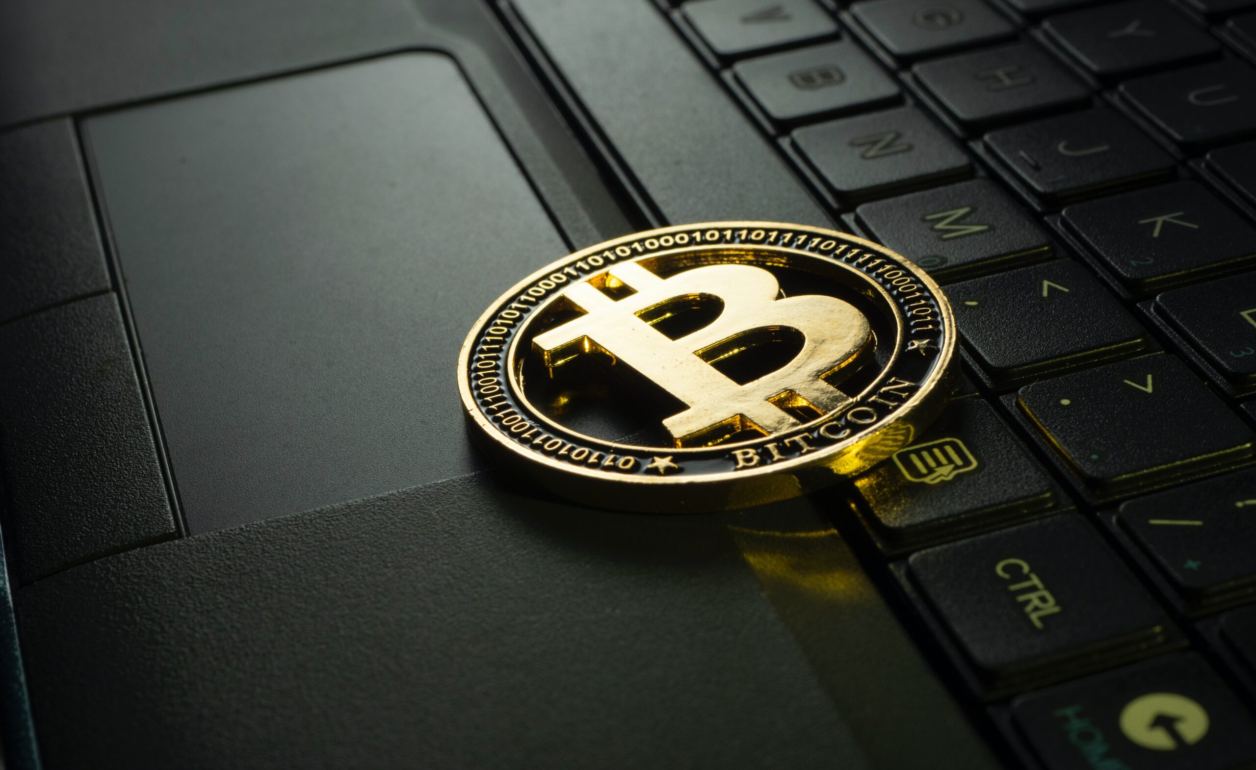 bitcoin on keyboard